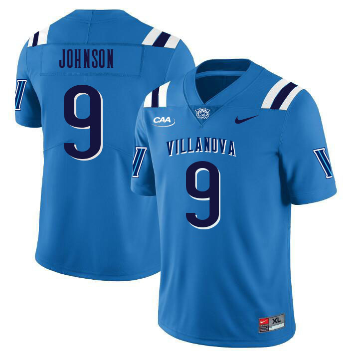 Men #9 Antonio Johnson Villanova Wildcats College Football Jerseys Stitched Sale-Light Blue